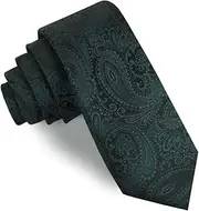 [OTAA] Emerald Green Paisley Skinny Tie Green Emerald Green Paisley Skinny Tie