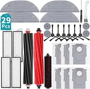 29 Pcs Accessories Kit for Roborock S8 Maxv Ultra Robot Vacuum Cleaner,S8 Max Parts,1 Dock Self-Main Brush, 2 Roller Brushes, 4 Hepa Filters, 4 Mop Pads, 4 Small Mop, 6 Side Brush, 6 Dust Bags