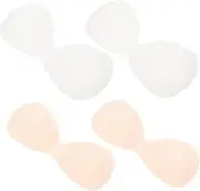 [TOGEVAL] 4Pcs Removable Padding Inserts for Women Integrated Jelly Cups for Sports Bras Backless Dresses and Everyday Wear Comfortable Washable Skin Color