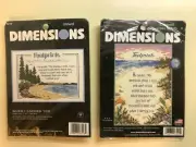 Lot of 2 Dimensions Embroidery Stitch Kits - Footprints, When I Carried You