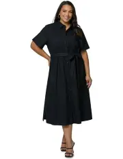 [Something 4 Olivia] Frankie Shirt Midi Dress in Black