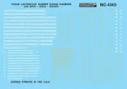 Microscale HO Scale Decals: Steam Locomotive Number Boards - White & Gold