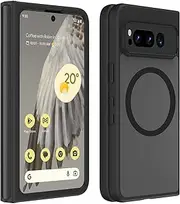 HikerClub Magnetic Case for Google Pixel Fold (2023), Compatible with Mag Safe Wireless Charger, Slim Fit Translucent Frosted Matte Back Shockproof Case