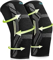 2 Pack Knee Braces Sleeves for Knee Pain Knee Support Women Men - JLebow Compression Knee Brace for Working Out, Running, Gym, Fitness, Weightlifting 丨 High Stretch Knee Pads for Meniscus Tear, ACL, Arthritis, Joint Pain (Black, Small)