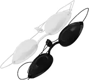 Baluue 2pcs Uv Tanning Bed Goggles for Eye Protection Beauty Machine Safety Mask Silicone Eye Shades Portable for Travel