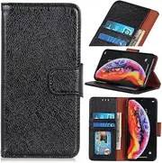 [FanYuan] Case for Oppo A96 5G, Magnetic Flip Leather Premium Wallet Phone Case, with Card Slot and Folding Stand, Case Cover for Oppo A96 5G.(Black)