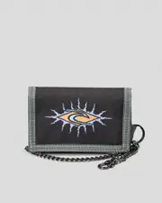 [Rip Curl] Rip Curl Men's Kids' Chain Surf Trifold Wallet in Black/Green One Size Black/Green