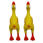 2x Paw Play 23cm Latex Rubber Non Toxic Chicken Squeaky Puppy/Dogs Play Chew Toy