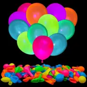 300pcs Neon Glow Balloons 7 Colors Glow in the Dark Balloons 10 Inch Party▽
