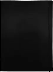 Idena 20174 – Portfolio Folder A3 in Black, Document Folder Made of Robust Cardboard, Postal Folder with Inner Flaps and Elastic Closure