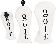 Golf Club Head Covers PU Leather Water Resistants Sports Style Abrasion Proof Golf Club Headcovers Set for Training Golf Enthusiasts