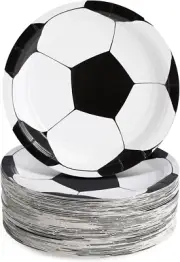80 Pack Soccer Ball Plates, Sports Themed Birthday Party Supplies and Soccer Bir