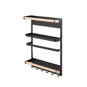 Magnetic Kitchen Fridge Organizer Rack Storage Shelf With Towel Holder And Hooks