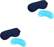 Baluue Pcs Pack Ice Pack Eye Mask Silk Fabric Patch Lightproof Cold Hot Compress Reusable Sea Blue Fit