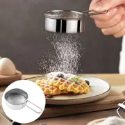 2pcs Stainless Steel Strainer Hand-held Flour Sieve Mini Flour Sifter for Baking