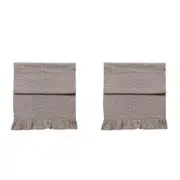 2x Belle Check Cotton Table Runner 150x45cm Dining Home Decor Earth RECT Brown