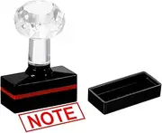 uxcell Note Stamp Self Inking, Red Ink Office Stamps Pre Inked Message Stamp Refillable Business Stamp, Black