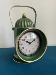 Green Railway Industrial Style Lamp Mantel Engine Clock Retro Home Decor Gift