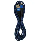 USB Durable nylon Mermaid Blue Black Charger Cable For iphone ipad - 3m