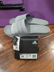 adidas Adilette Cloud foam Mono Slides Flip Flop Sandals Men 10 S80977 CF+ Grey