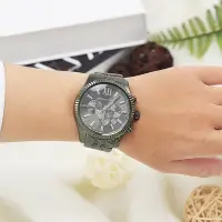 在飛比找Yahoo奇摩購物中心優惠-MICHAEL KORS 三眼羅馬時標手錶(炭灰色/38mm