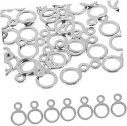 INOOMP 50Pcs Stainless Steel Figure Fastener Clips Fishing Lure Connectors Quick Installation Jigging Rings for Secure Fishing Tools