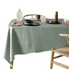 Vintage Design Homewares Helm Green Washed Linen Cotton Tablecloth 180 x 400cm