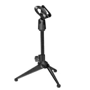 Adjustable Desktop Microphone Stand Tripod Tabletop Stand Foldable with Mic Clip