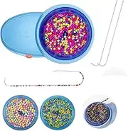 Electric Bead Spinner Kit with 1200pcs Colorful Clay Bead, l, Binsg Portable Spin Bead Bowl Adjustable Bead Stringing Loader with Beading Needle and Thread, DIY Earrings Bracelets Necklaces Making, Battery-Powered