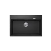 CARYSIL Waltz Granite Kitchen Sink - 780 x 510mm Single Bowl - Deep Black - Top/Under Mount