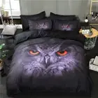 Black Owl Doona/Duvet/Quilt Cover Set King Single/Queen/King Size Bedding Sheet