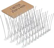 Bird Spikes Stainless Steel Pre-Assembled Kit, Bird Deterrent Spikes Prevent Pigeon and Seagulls, Spliceable Design Covers 1 Meter Anti-Bird Fence Spikes