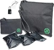 Stash Bros Smell Proof Bag - Mini & Large Smell Proof Container & Lock - with Activated Carbon