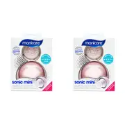2PK Manicare Sonic Mini Rechargeable Facial Cleansing Exfoliating Brush Pink
