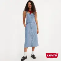 在飛比找momo購物網優惠-【LEVIS 官方旗艦】女款 排釦式牛仔吊帶長裙 人氣新品 