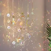 6Pieces Colorful Crystals Suncatcher Hanging Sun Catcher with Chain Pendant Ornament Crystal Balls for Window Home Garden Christmas Day Party Wedding Decoration