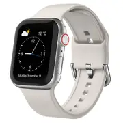 For Apple Watch Series 3,42-mm Case,Pin Buckle Silicone Watch Band,Starlight