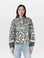 Silk Abstract Patterned Blouse