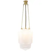 Northcote 3 Chain Pendants Lights Suspensions Brass Art Deco Bergerac Lighting