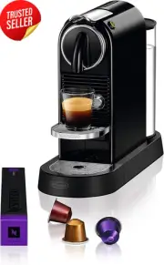 Nespresso Coffee Machine EN167B Citiz Black Single Serve Capsule 19 Bar Compact