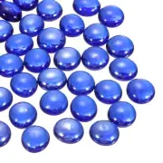 Glass Beads,40pcs Flat Glass Gemstone Deep Blue 0.44lbs Glass Marbles