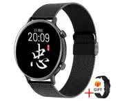 LIGE Smart Watch Men Full Touch Bluetooth Call Sports Fitness Tracker Waterproof Men Smartwatch Women Wireless Charge+ Box Mesh Belt Black