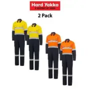 Hard Yakka Mens 2 Pack SheildTec Coverall Taped Hi-Vis Safety Overall Y00055