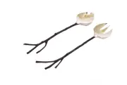 Table Art Hosta Serving Utensil Set Twig Branch NEW in The Box Salad 12"