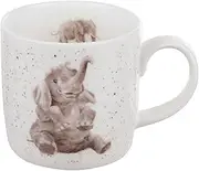 Wrendale by Royal Worcester Bone China Mug Role Model Elephants, Multi-Colour,11 oz