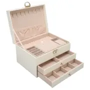Jewelry Box Stylish Light Luxury PU Leather 2 Layer Jewelry Case For Rings E WTD