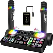 Portable Karaoke Machine Bluetooth Speaker with 2 Microphones Wireless Audio Int