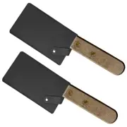 2Pcs PU Leather Knife Sheath Meat Cleaver Sheath Waterproof Knife Guard Black