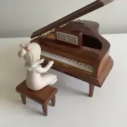 vintage wooden piano music box