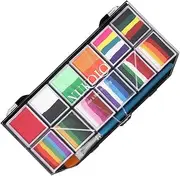 Halloween Football Fan Face Paint Palette 12 Water-soluble Colors Quick Dry Non-toxic Makeup Pigments for Boys and Girls Adults